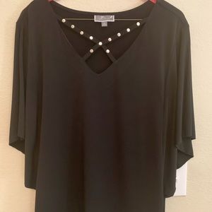 2/$20 - JM Collection Black Blouse - Size Med
